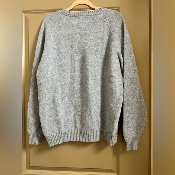 NNO7 No Nationality NATHAN 100% Pure New WOOL SWEATER Light Blue Size XL - Picture 3 of 7